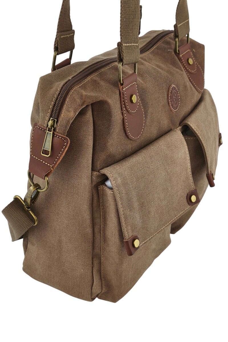 Morral de lona vintage Marrón