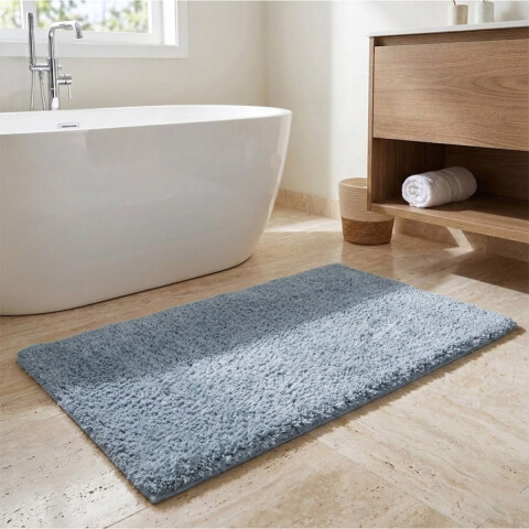 Alfombra Baño con Pelo Largo Home Class 40 x 60 cm CELESTE