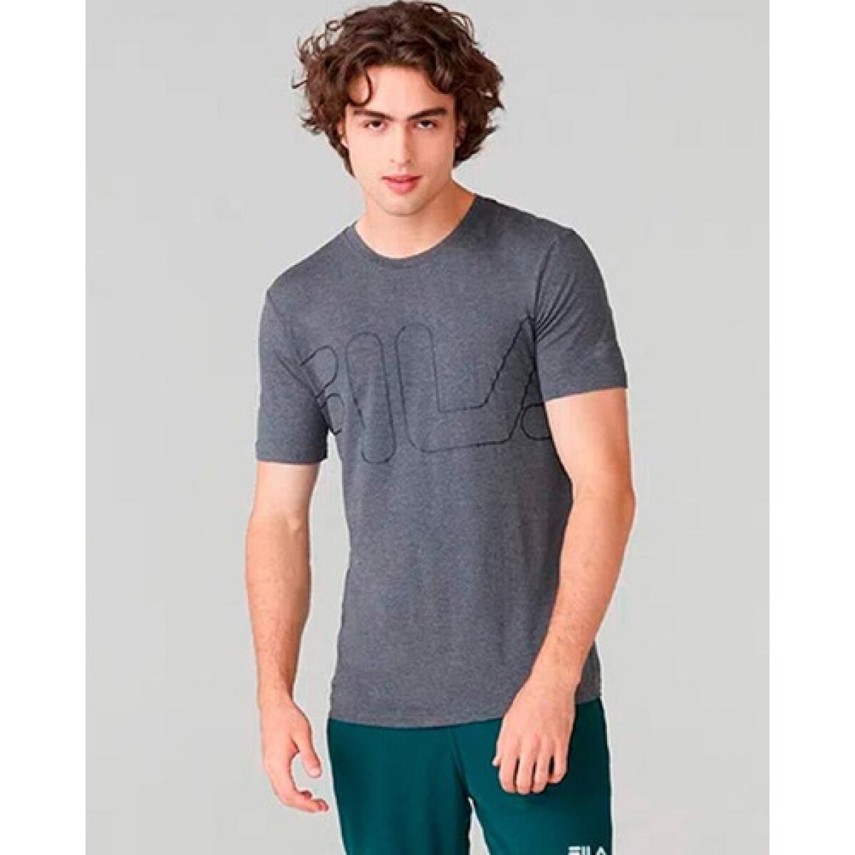 Camiseta Manga Corta para Hombre Fila Comfort Gris Oscuro 