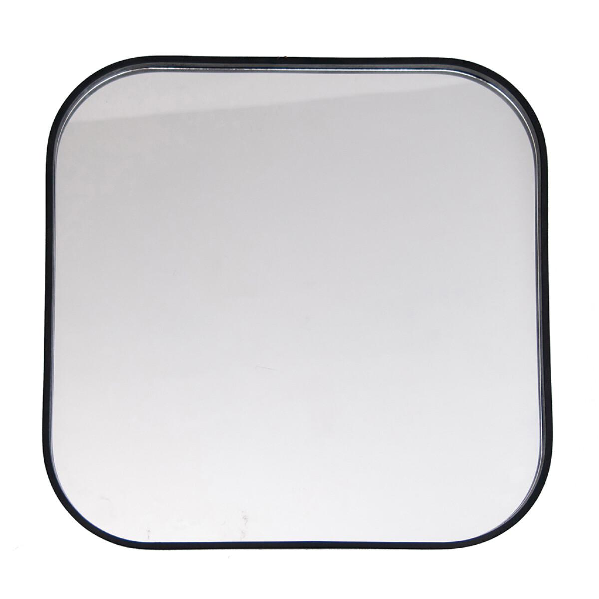 ESPEJO MADERA 40x40CM REDONDEADO NEGRO 