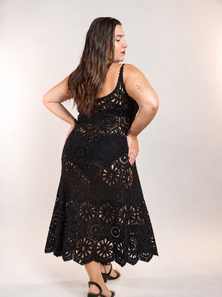 Vestido crochet Negro