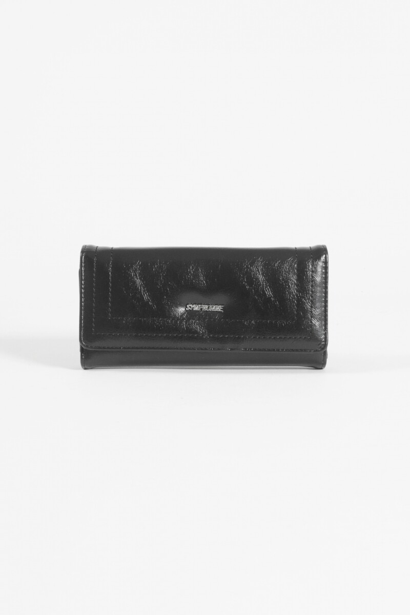 Billetera flap grande negro