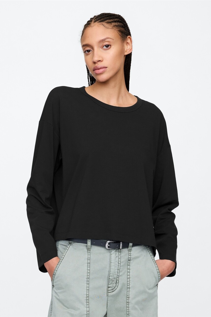 Remera Manga Larga Mujer True Black V2