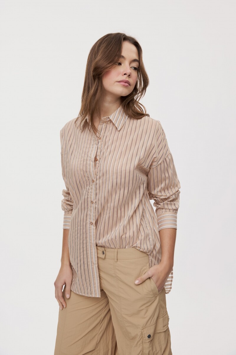 CAMISA JAZMINA STRIPES Beige