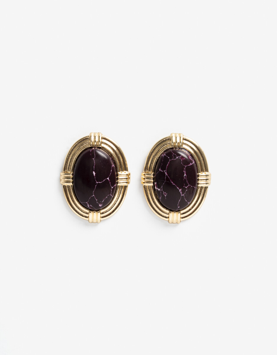 Aros Colgantes Cortos Piedra Vintage 