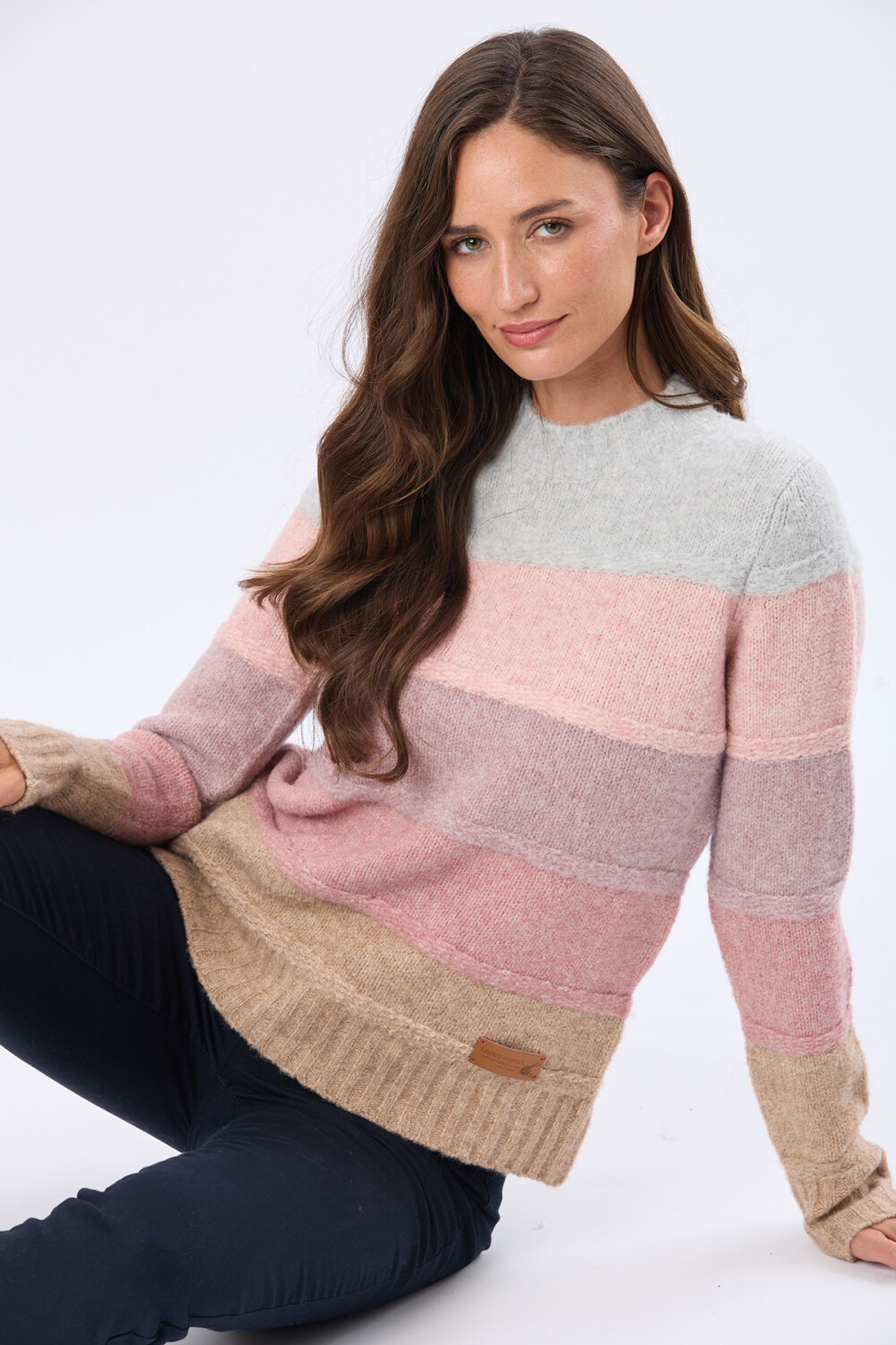 BUZO TEJIDO RAYADO Rosa