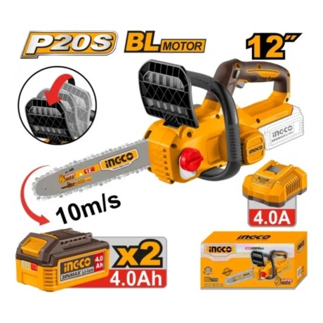 Motosierra a batería P20S 20V + 2 Baterias 4.0A.H + Cargador Motosierra a batería P20S 20V + 2 Baterias 4.0A.H + Cargador