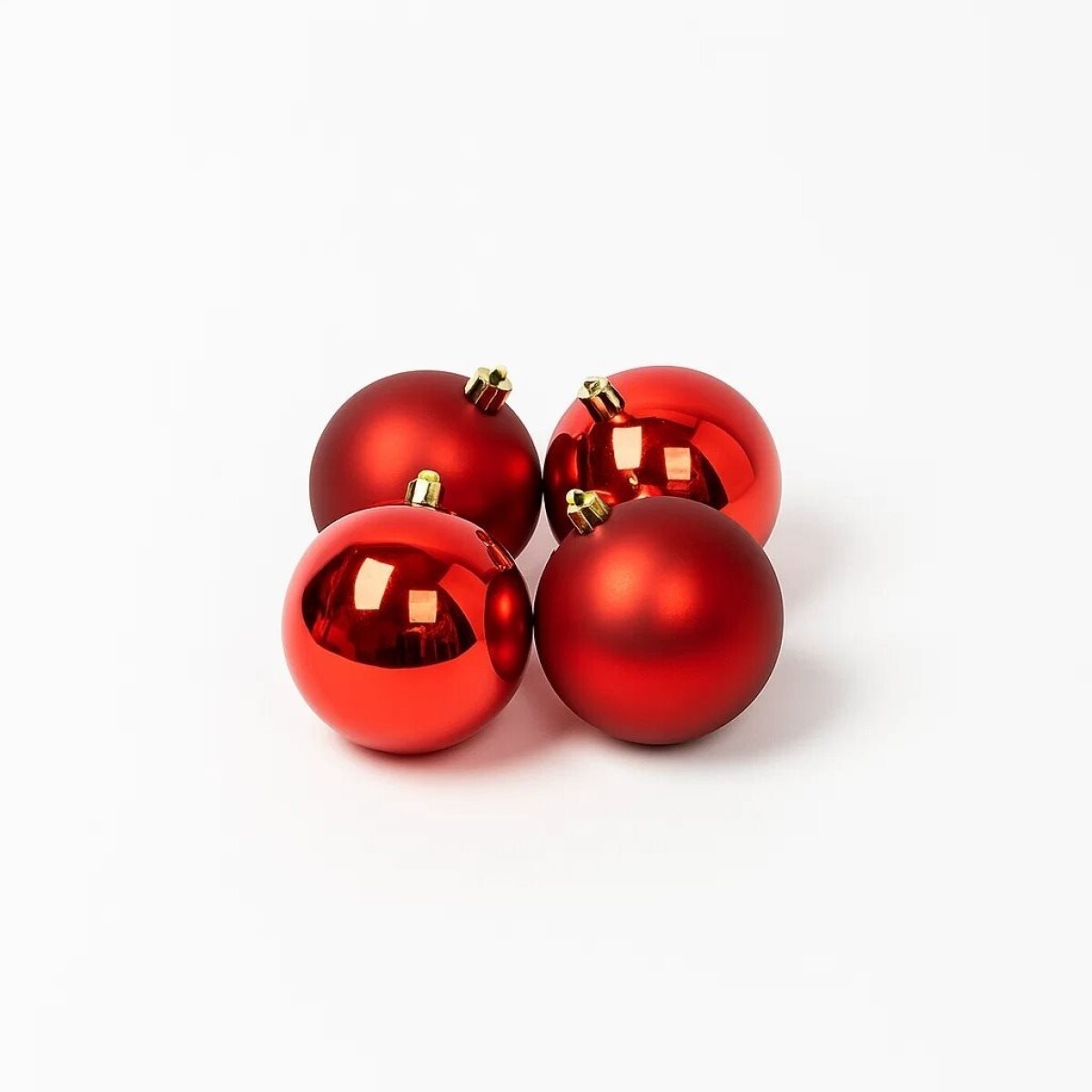 ESFERA COMBINADA BRILLANTE/MATE 8CM X 4 UNIDADES ROJO 