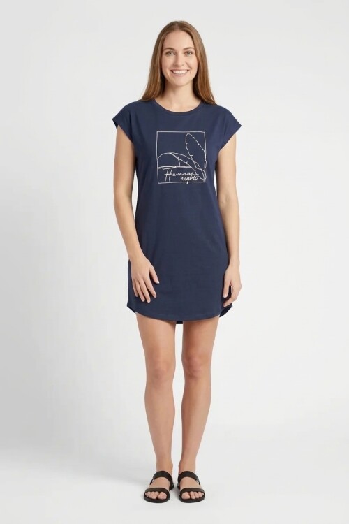 Vestido remeron estampado AZUL MARINO