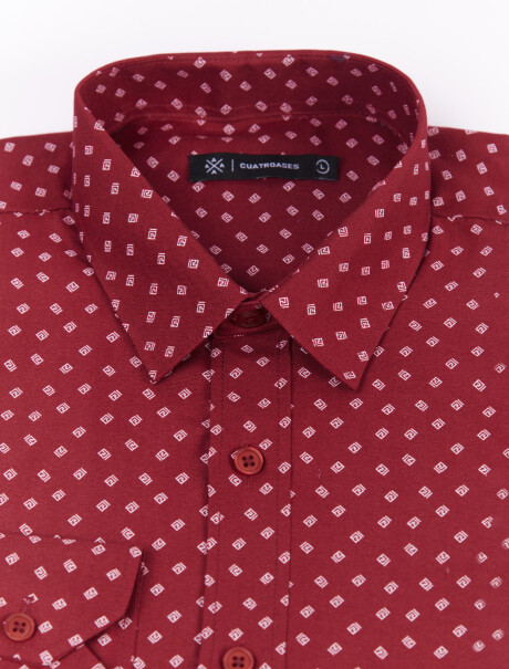 Camisa m/l estampada bordo