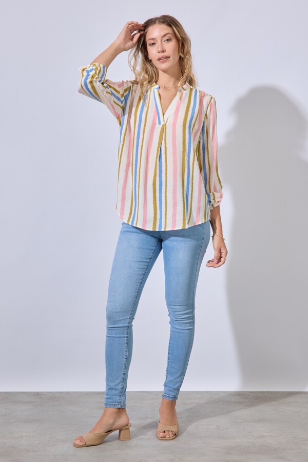 Blusa Lineas CRUDO/MULTI