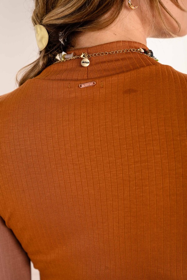 Polera Color Block Ocre