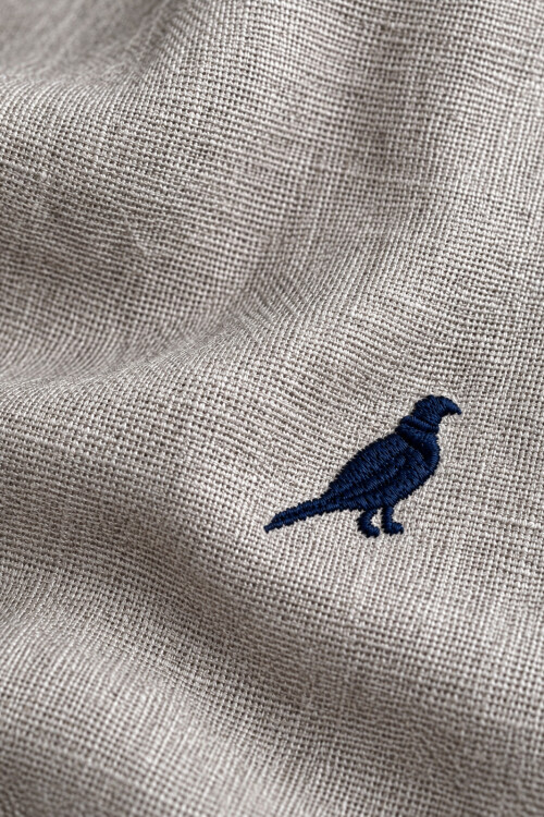 Camisa lino Short Collar Sand
