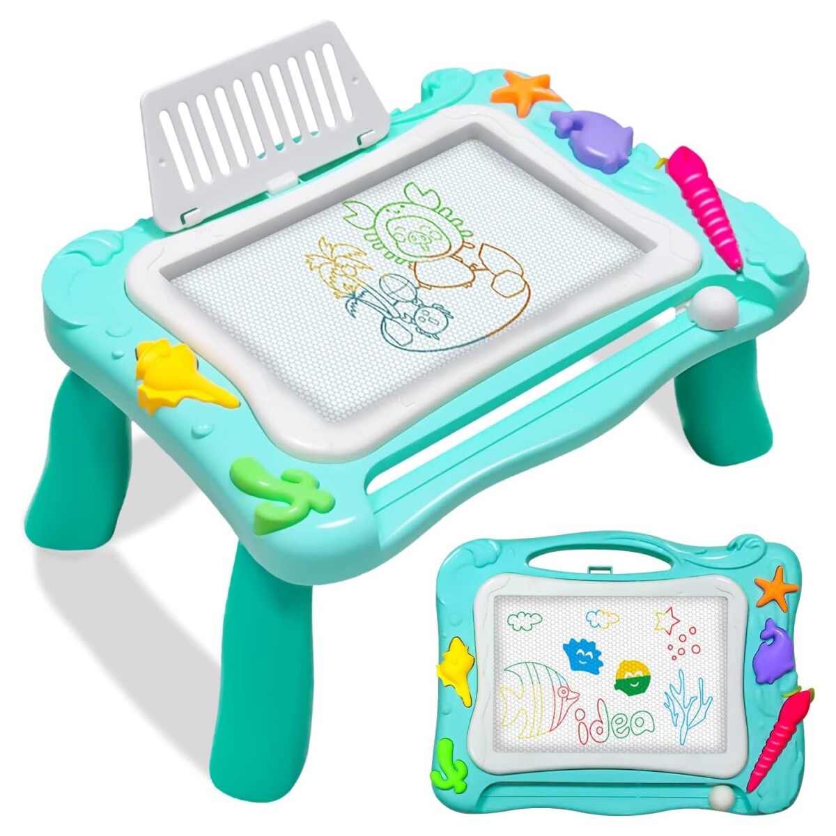 Pizarra Magica Magnetica Mesa Dibujo Infantil Niños Accesor. - Variante Color Verde 