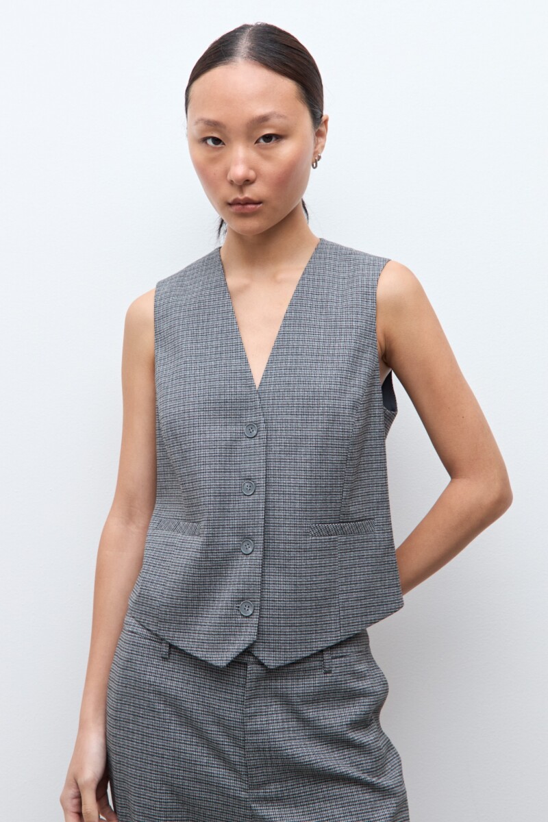 Chaleco sastrero fantasía gris