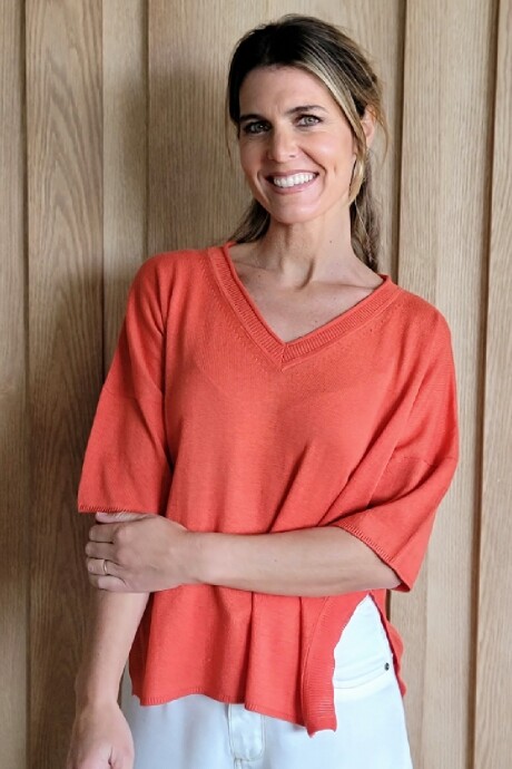 Remera Nogal Knitted Naranja