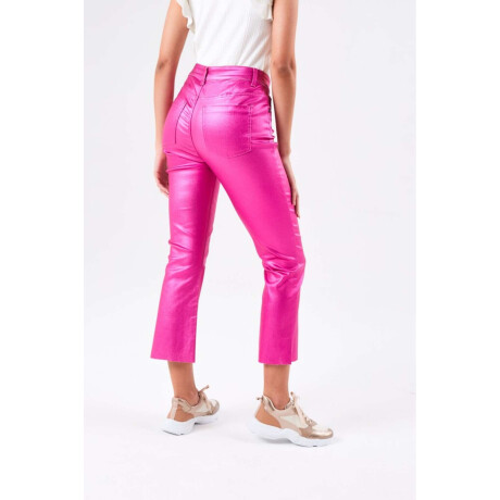 Crop Flare Waxed Fuscsia