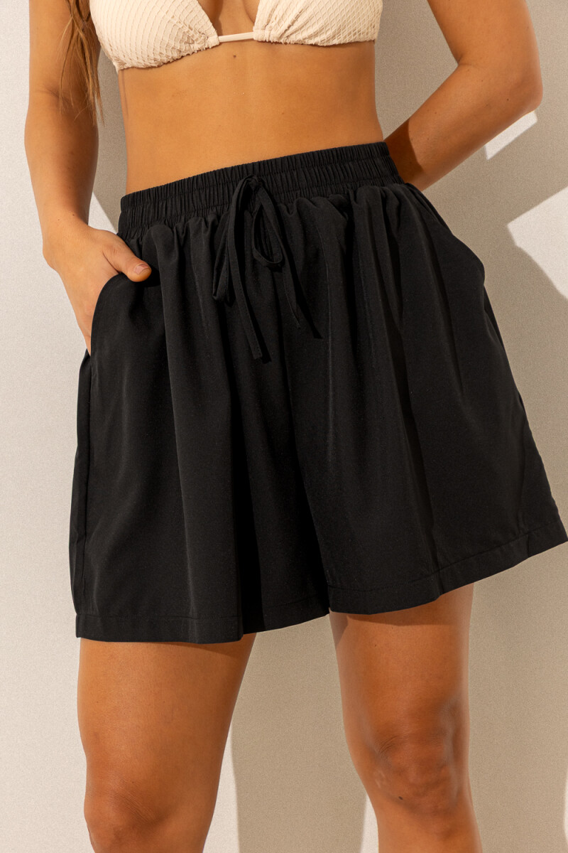 Short mirlo liso Negro