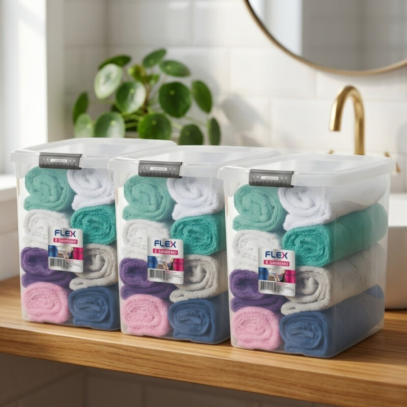 Set x3 Caja organizadora 14 lts TRANSPARENTE