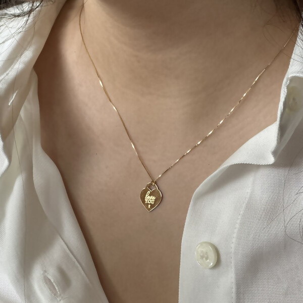 Colgante corazón "I love you" de oro amarillo 18k Colgante corazón "I love you" de oro amarillo 18k