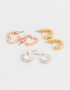 Aros Argollas Set Bañada en Oro Rosa Set De Argollas Bañados En Oro - Dorado Oro Rosa
