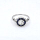 Anillo Platino, Brillantes Y Zafiros Sinteticos Anillo Platino, Brillantes Y Zafiros Sinteticos
