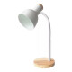 Lampara De Escritorio Portatil Nordica Con Madera Vintage Blanco