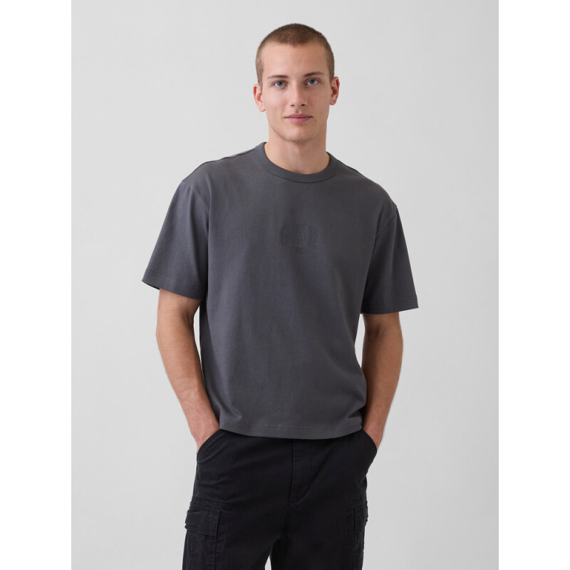 INTL HVY CROP LOGO T BLUE SLATE