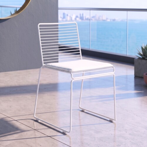 Silla De Exterior Metal Apilable Blanco