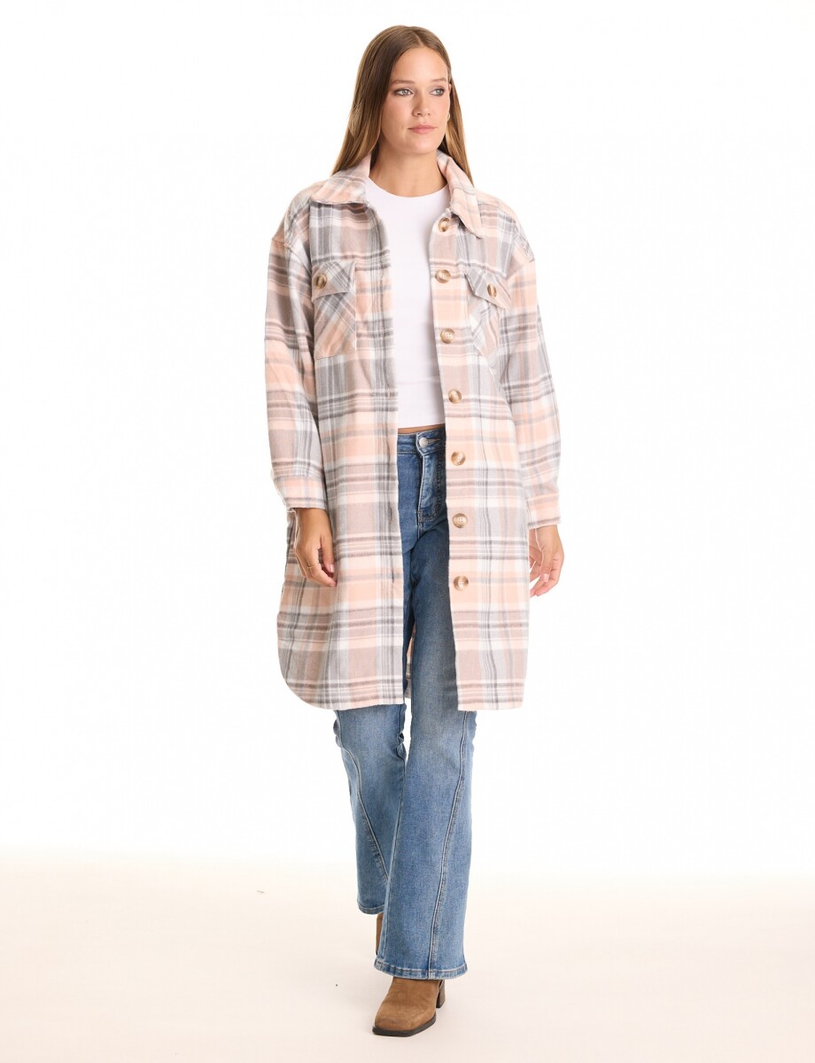 Sobrecamisa Larga Cuadros - Multi/gris 