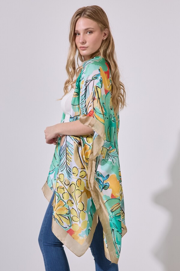 Kimono Printed MULTI/BEIGE