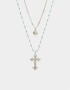 Collares Cortos Religioso Collar Corto Con Cruz - Plateado