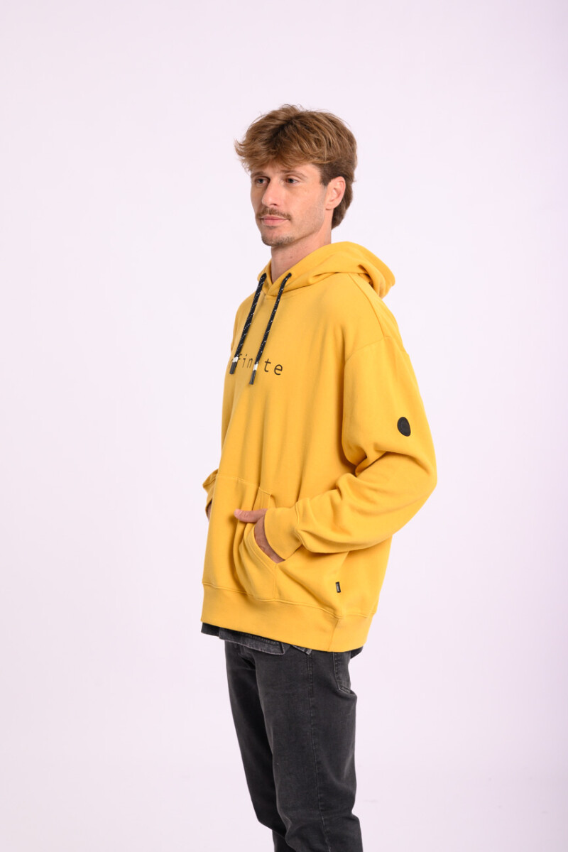 Canguro felpa oversize estampado Mostaza