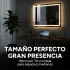 Espejo Rectangular Baño Táctil 3 Modos Retroiluminado 90X70 Rectangular