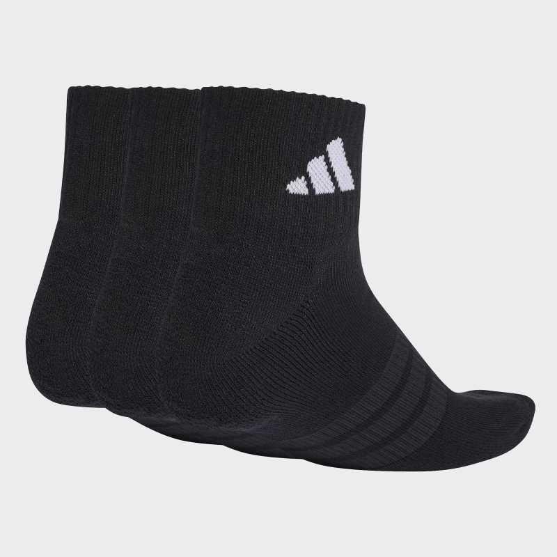 Medias Adidas Sportswear con amortiguacion, 3 Pares Negro