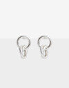 Aros Colgantes Cortos Metal Aros Cortos De Eslabones - Plateado Plata Mate