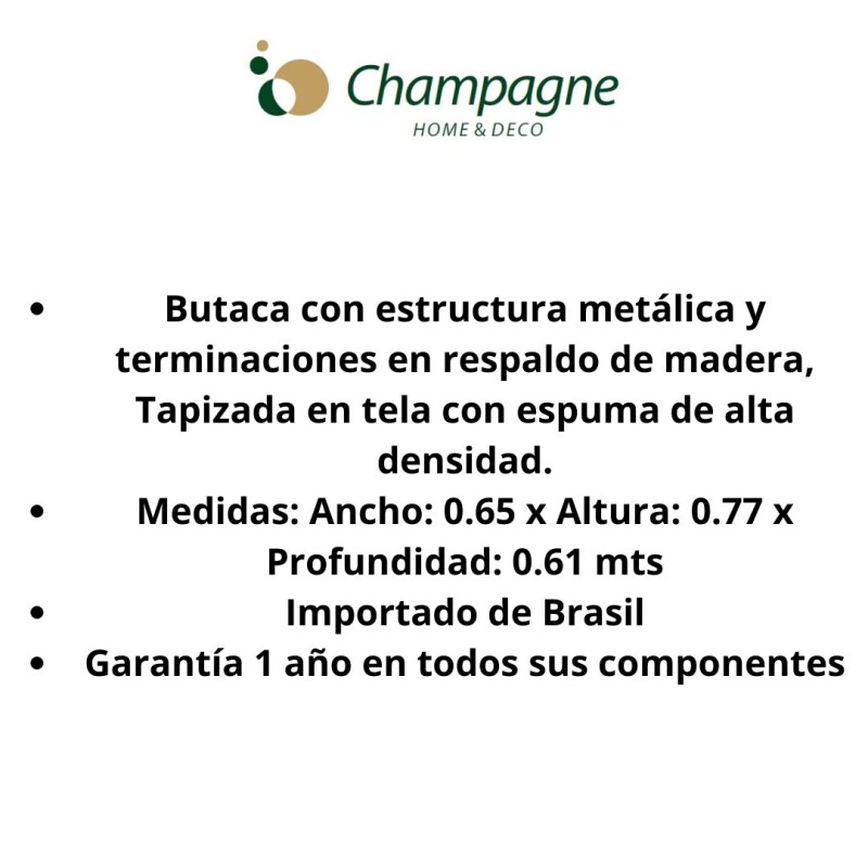 BUTACA MODELO HARPA - MADERA CLARA - TAPIZADO TELA CLARA BUTACA MODELO HARPA - MADERA CLARA - TAPIZADO TELA CLARA
