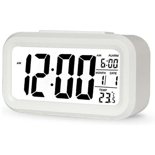 Reloj Despertador Digital Fecha Temperatura Alarma Luz Led Color Variante Blanco
