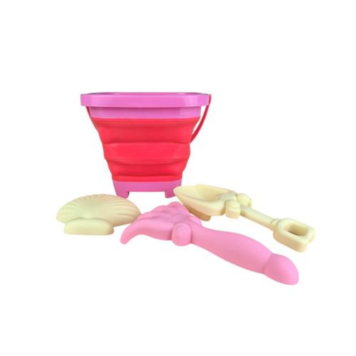 Set de juego de playa balde cuadrado plebale - Fucsia 