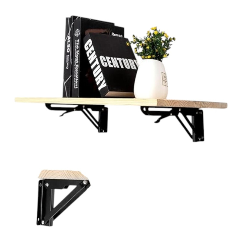 Ménsula metálica plegable 30x14 Negro