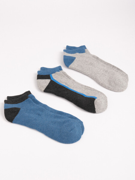 Soquetes fitness pack x3 Azul