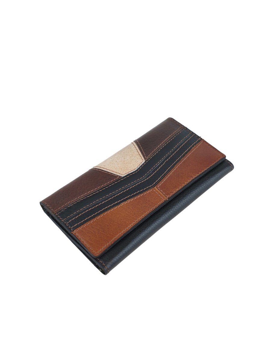 Billetera patchwork 100% cuero - opción 6 