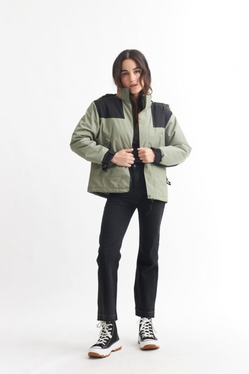 Campera combinada VERDE