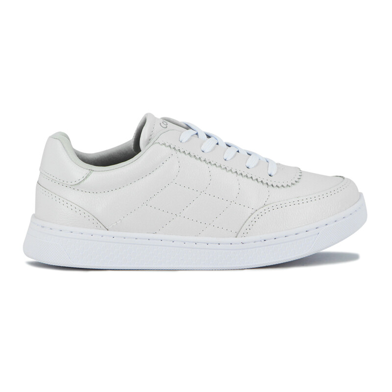 Comfortflex Champion Cuero Acordonado De Dama Blanco