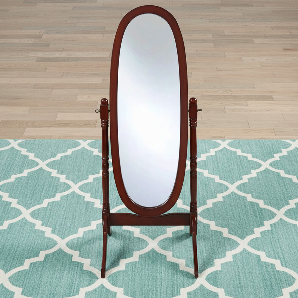 Espejo Victorian de pie ovalado Marrón oscuro