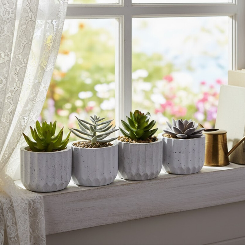 Set x2 Mini planta artificial 7,5 X 11,3cm COLORES SURTIDOS