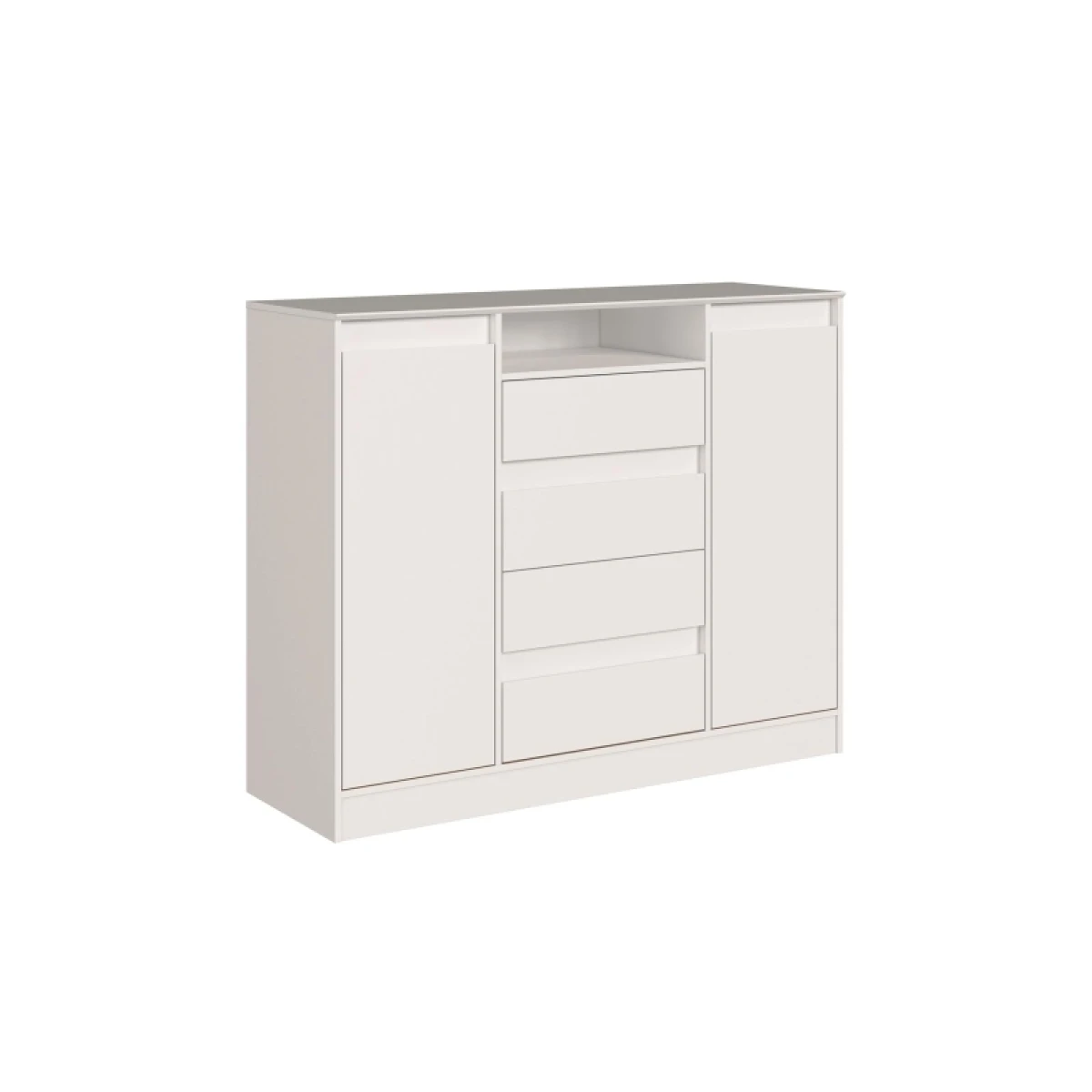 Comoda 4 Cajones 2 Puerta Noble Blanco 