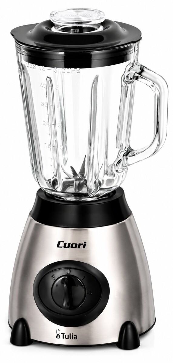 Licuadora Cuori Tullia 500W Jarra Vidrio 1,5L Pica Hielo - Plateado 