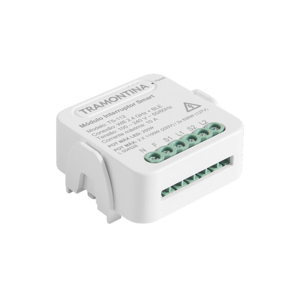 Módulo interruptor inteligente WIFI 2 canales blco -TRAMONTINA TE3924