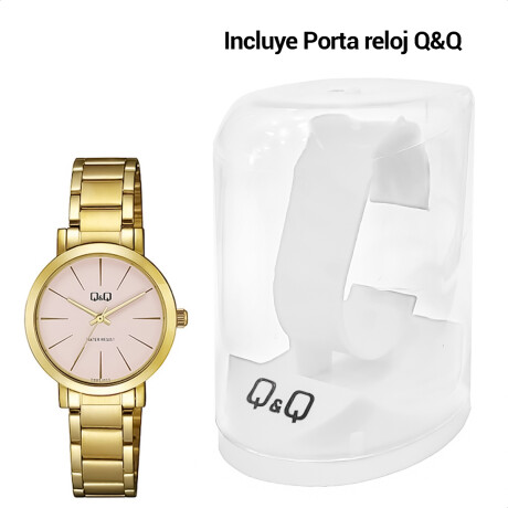 Reloj Q&Q Original Metal Dorado Para Dama Análogo Dorado-Rosa